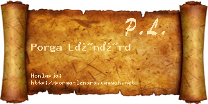 Porga Lénárd névjegykártya